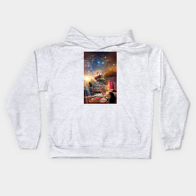 Doomsday Library | National library week | literacy week Kids Hoodie by PsychicLove